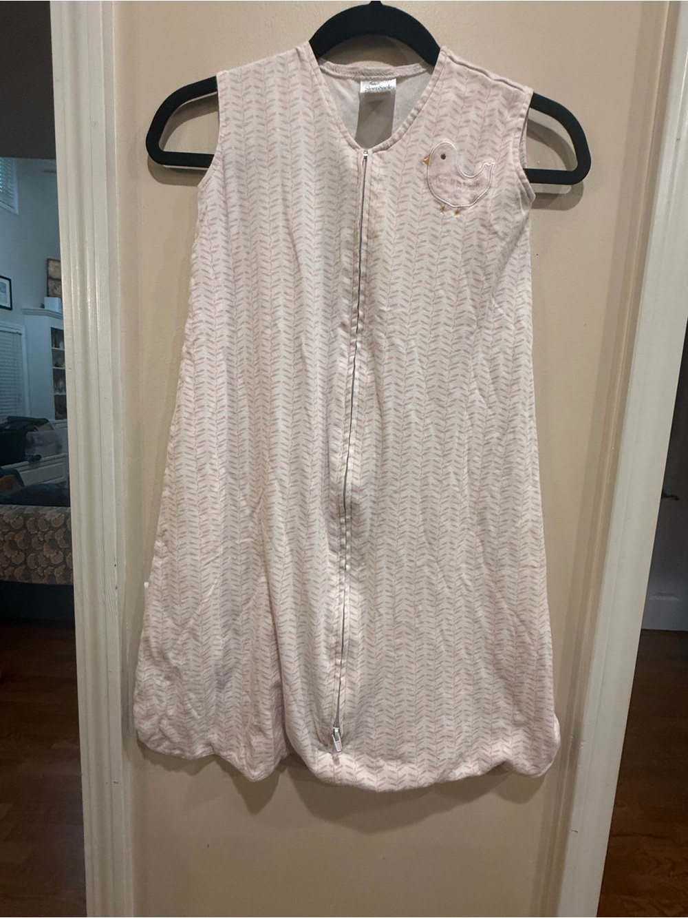 Halo Light Pink Sleeveless Sleep Sack with Bird Applique